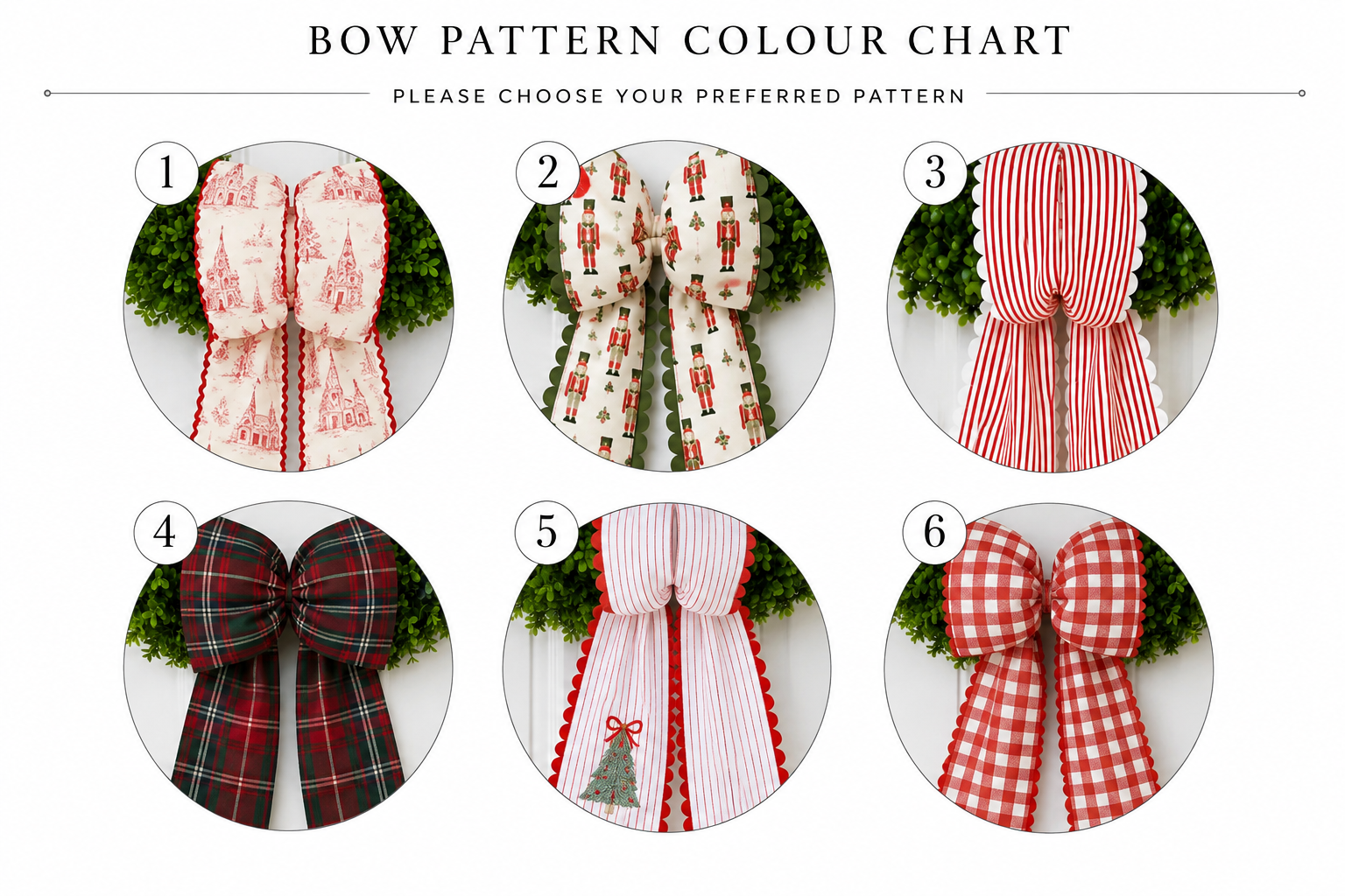 Door Wreath Bow Sash Various Patterns