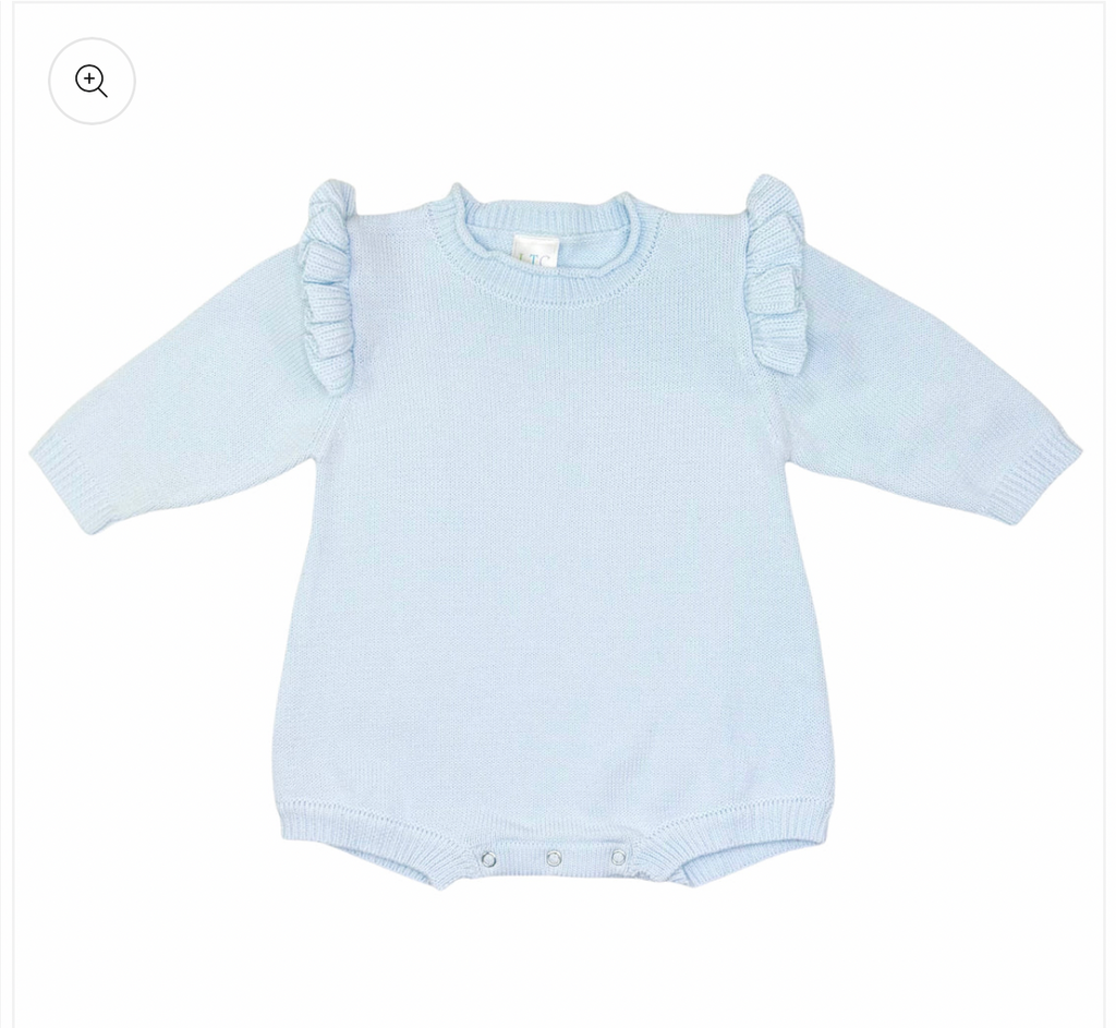Baby Blue Knit Romper