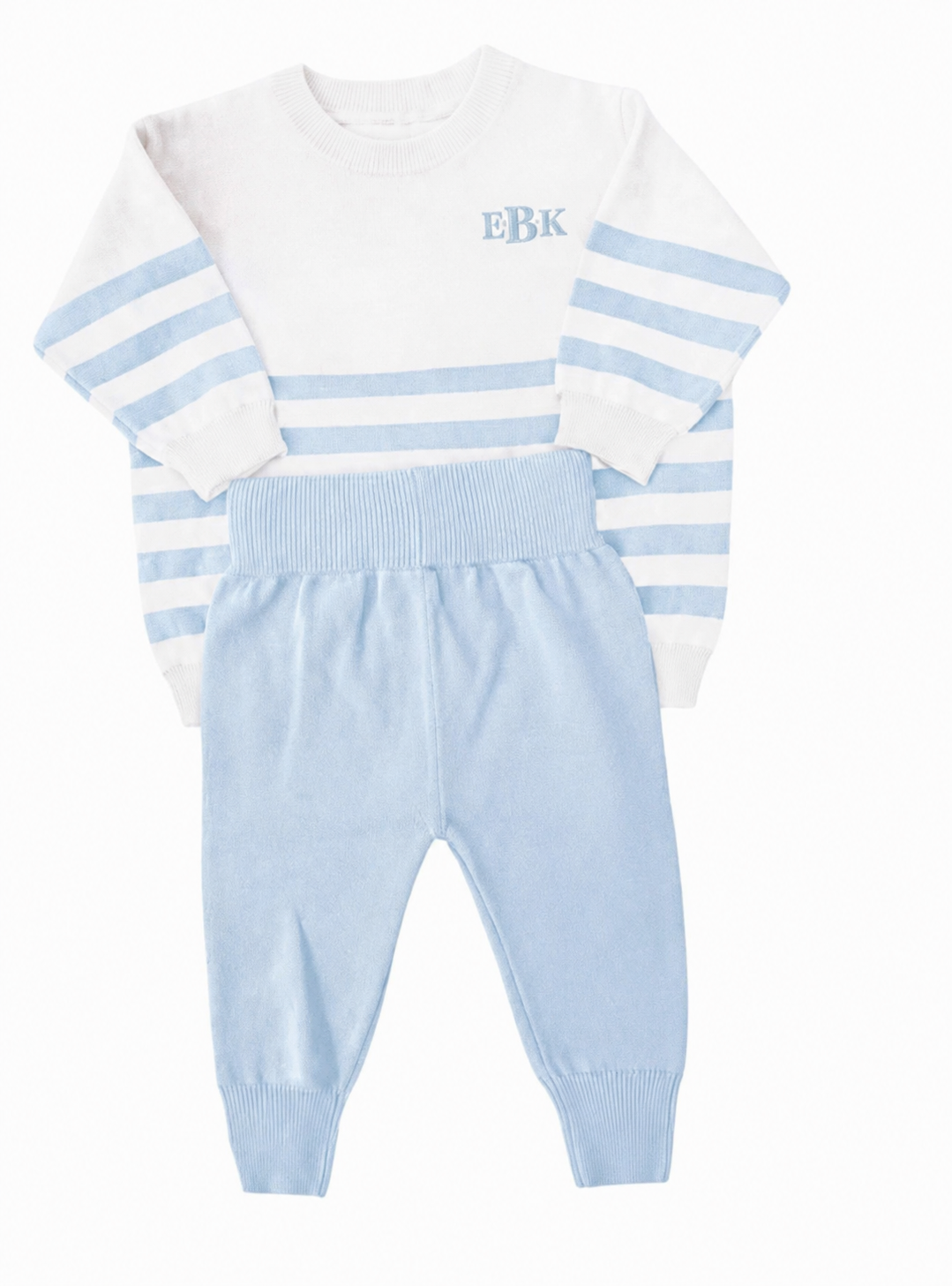 Organic Cotton Blue and White Knit Set