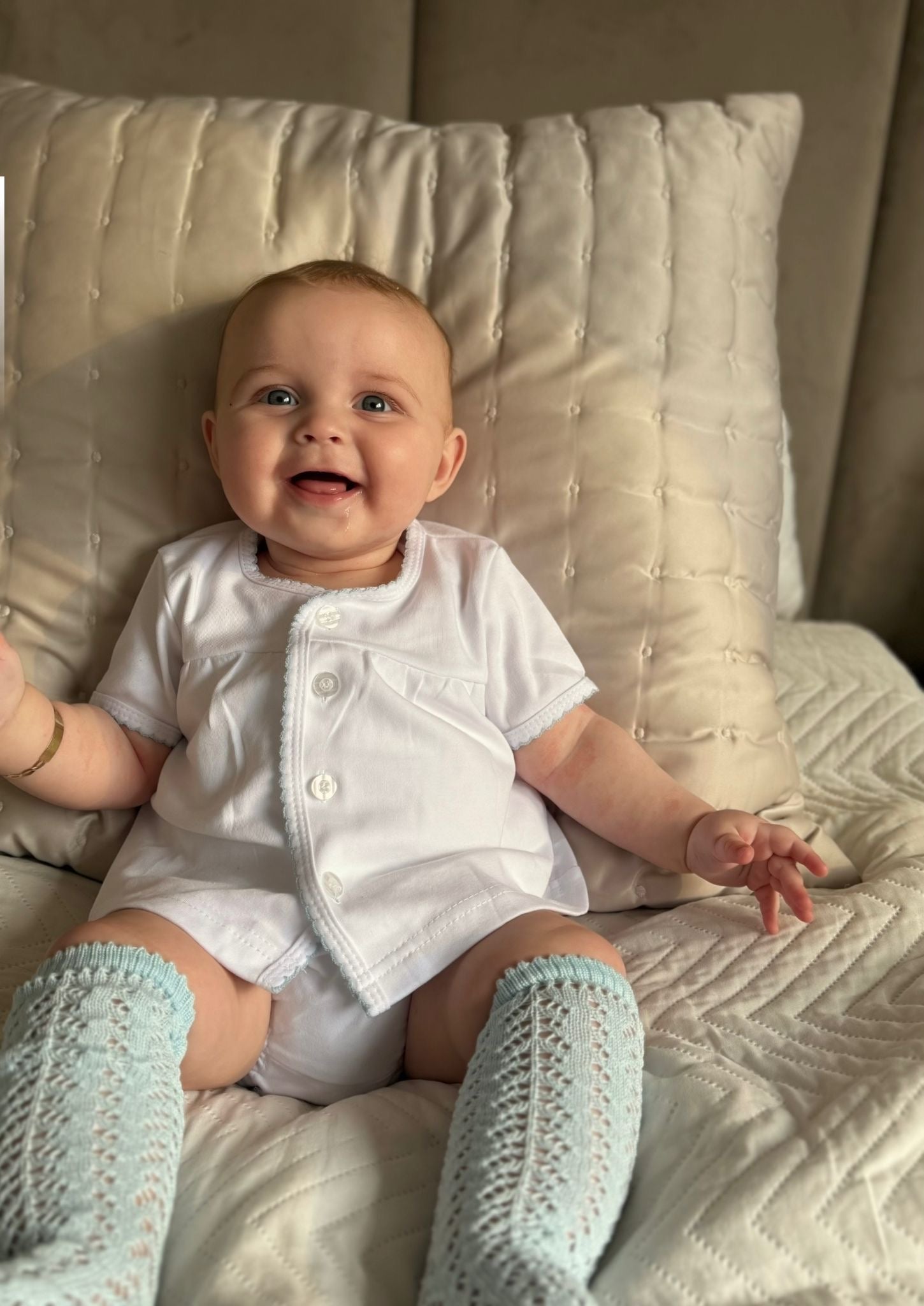 Baby Picot Trim Cotton Jam Pant Set