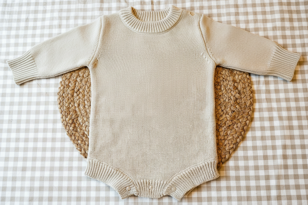 Beige Knitted Romper