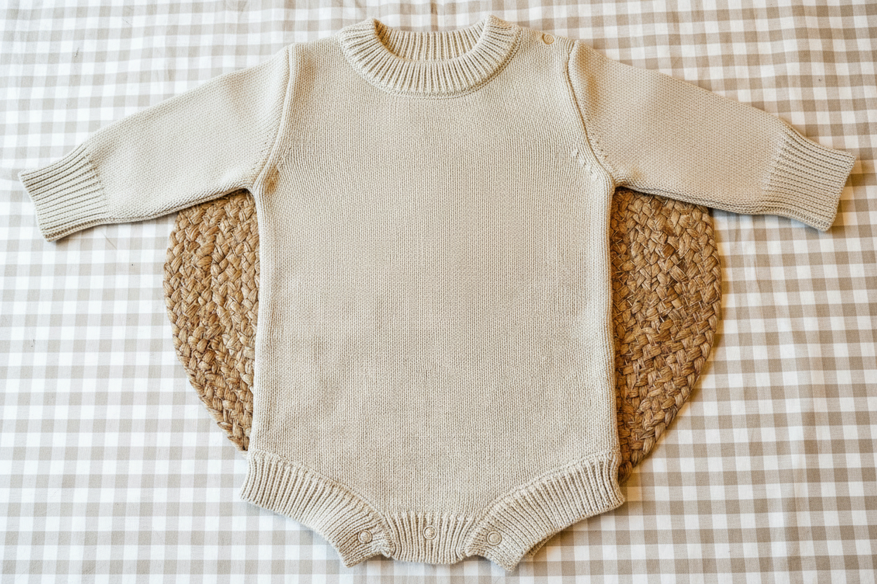 Beige Knitted Romper