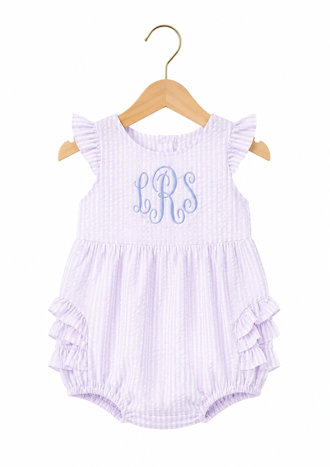 Lilac Stripe Frilly Romper