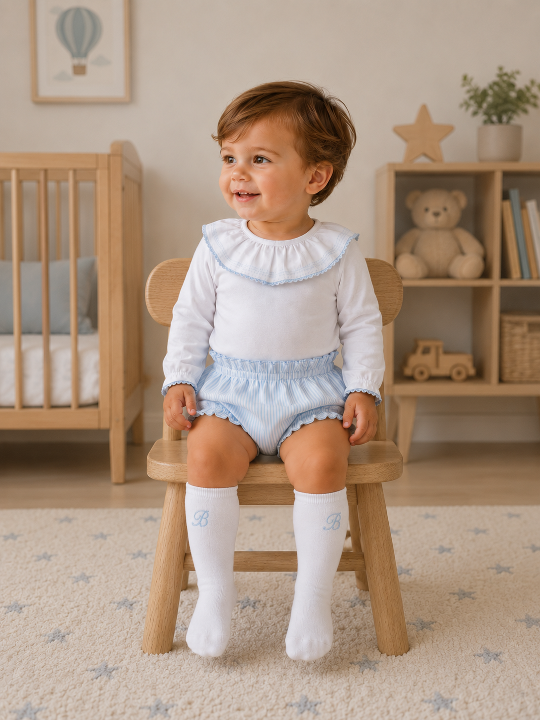Baby Blue Stripe Bloomer
