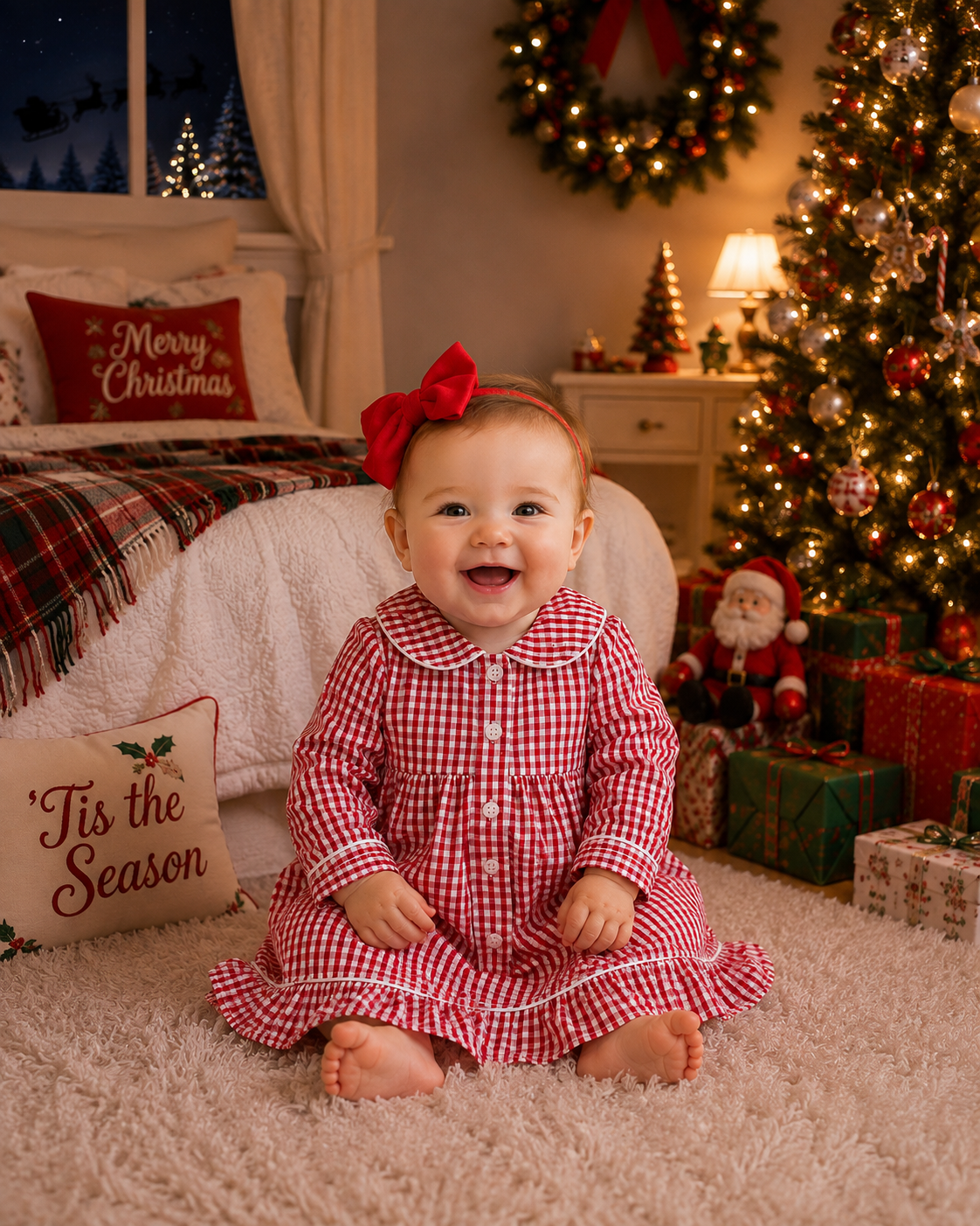 Girls Red Gingham NightDress