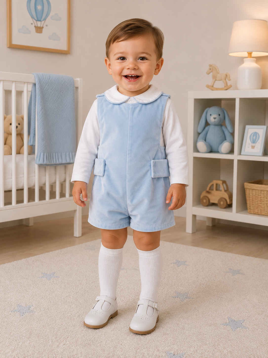 Blue Velvet Dungaree Boys