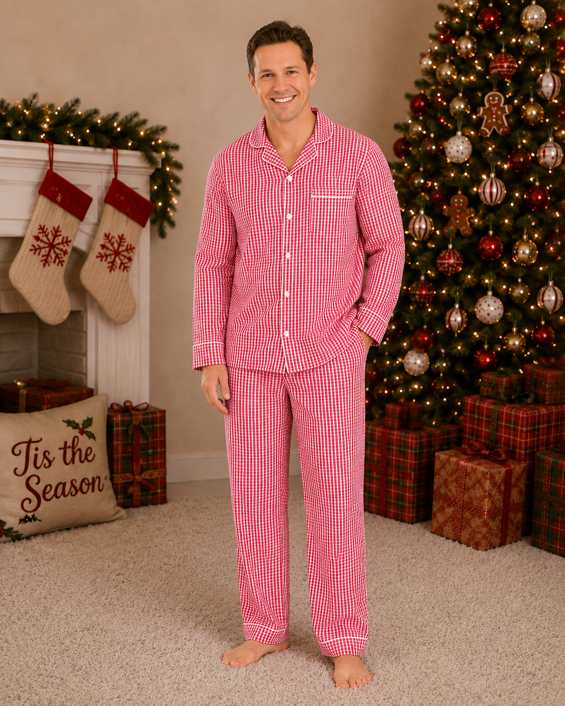 Men's Red Gingham PJ