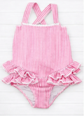 Stripe Frill Swimsuit