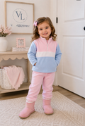 Fleece Pink and Blue Tracksuit