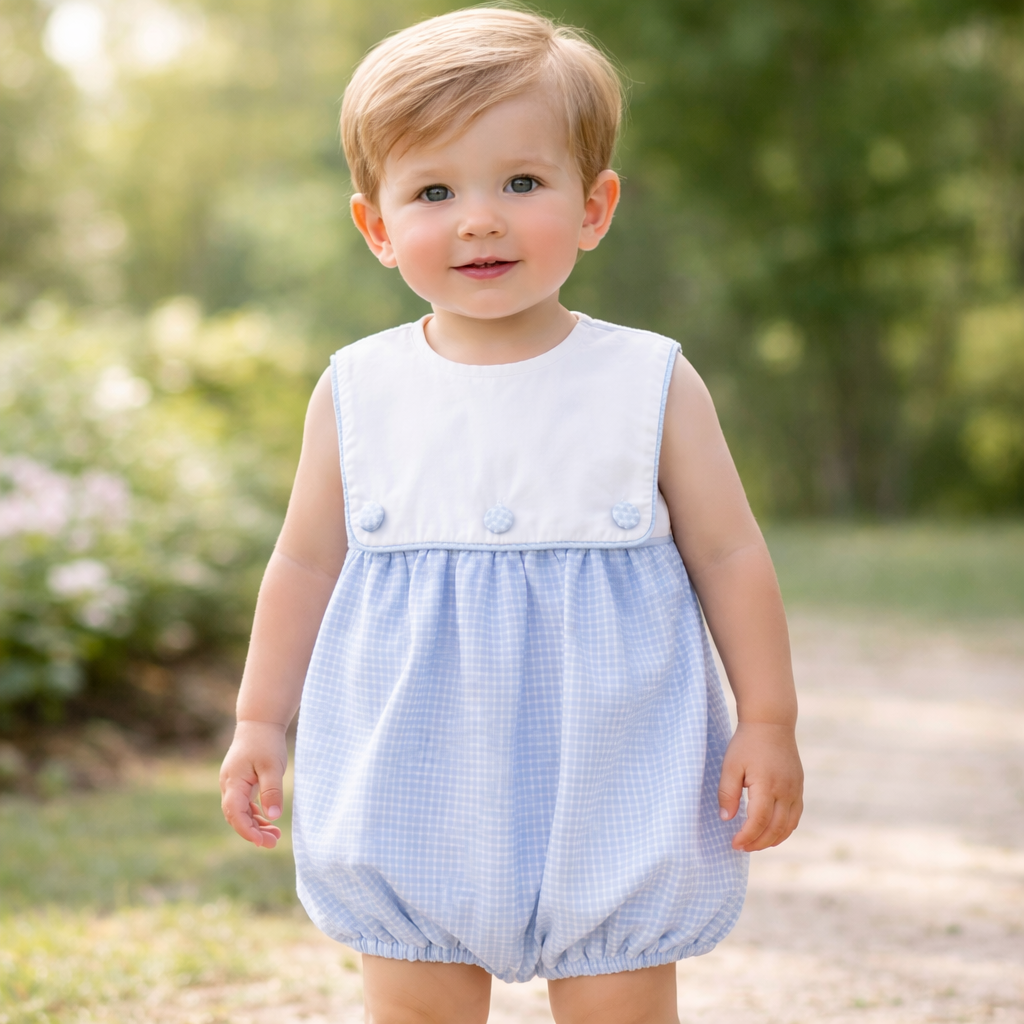 Boys Bib Bubble Romper