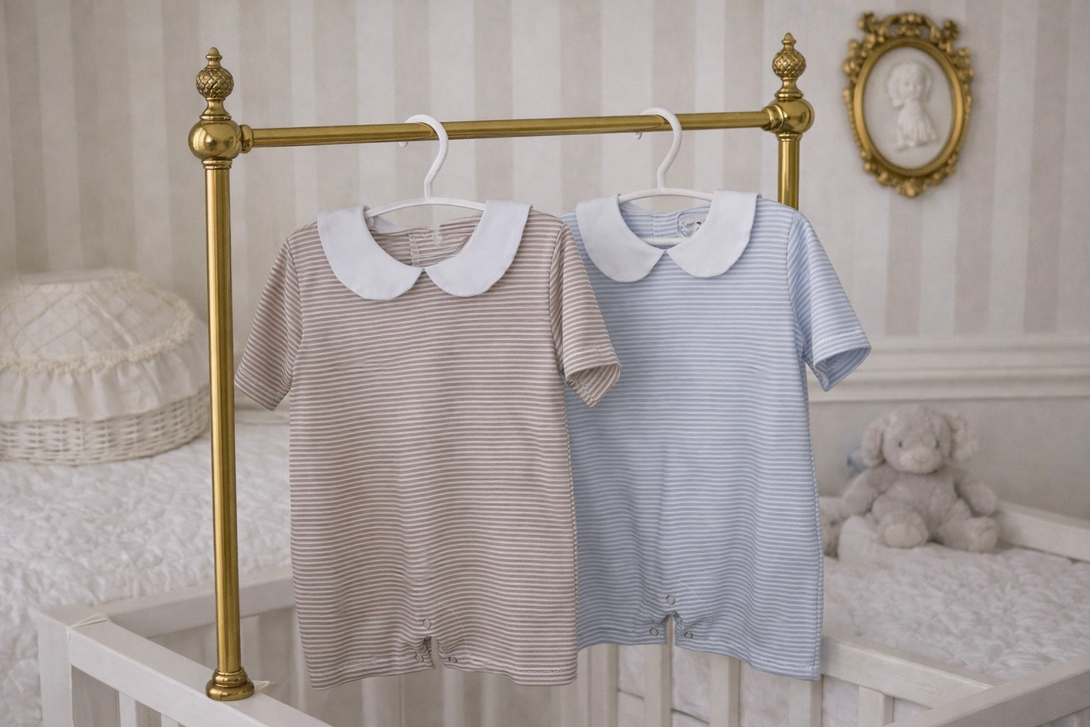 Striped Peter Pan Collar Shortie