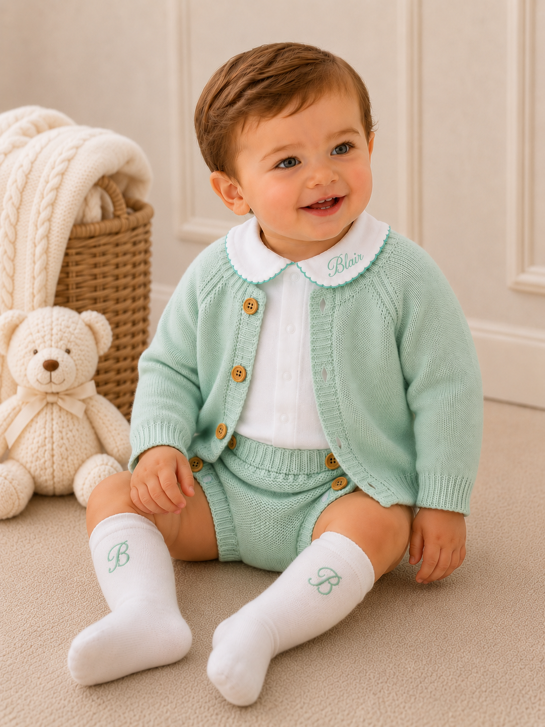 Knitted Mint Jam Pant Set