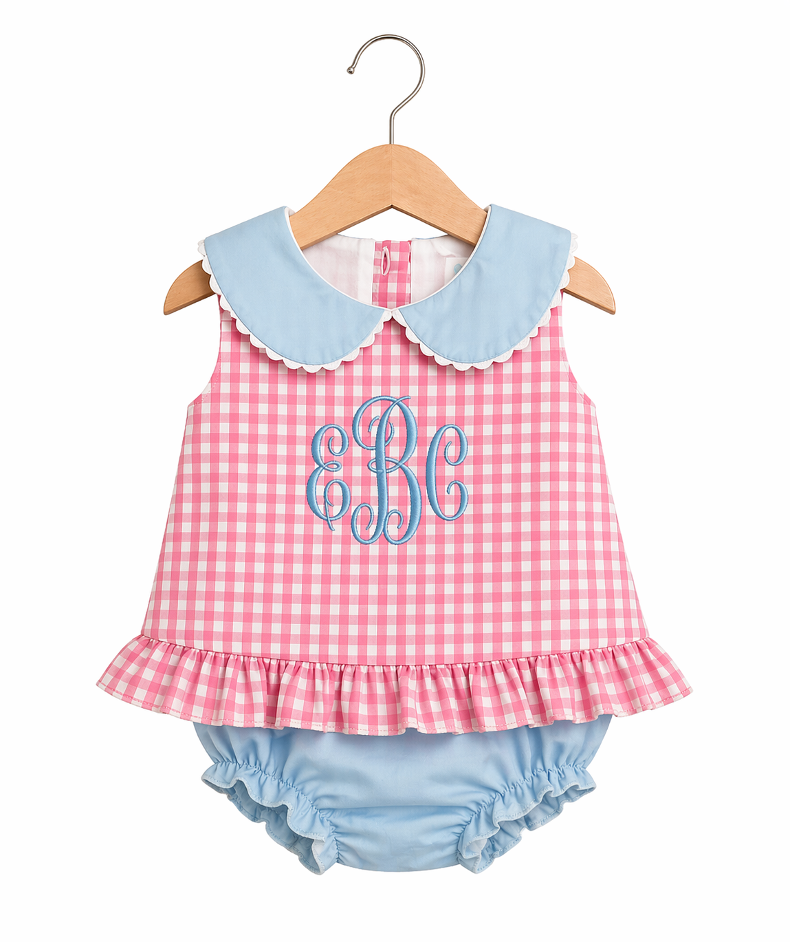 Girls Gingham Contrast Set