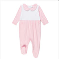 Baby Girl Pink White Panel Sleepsuit